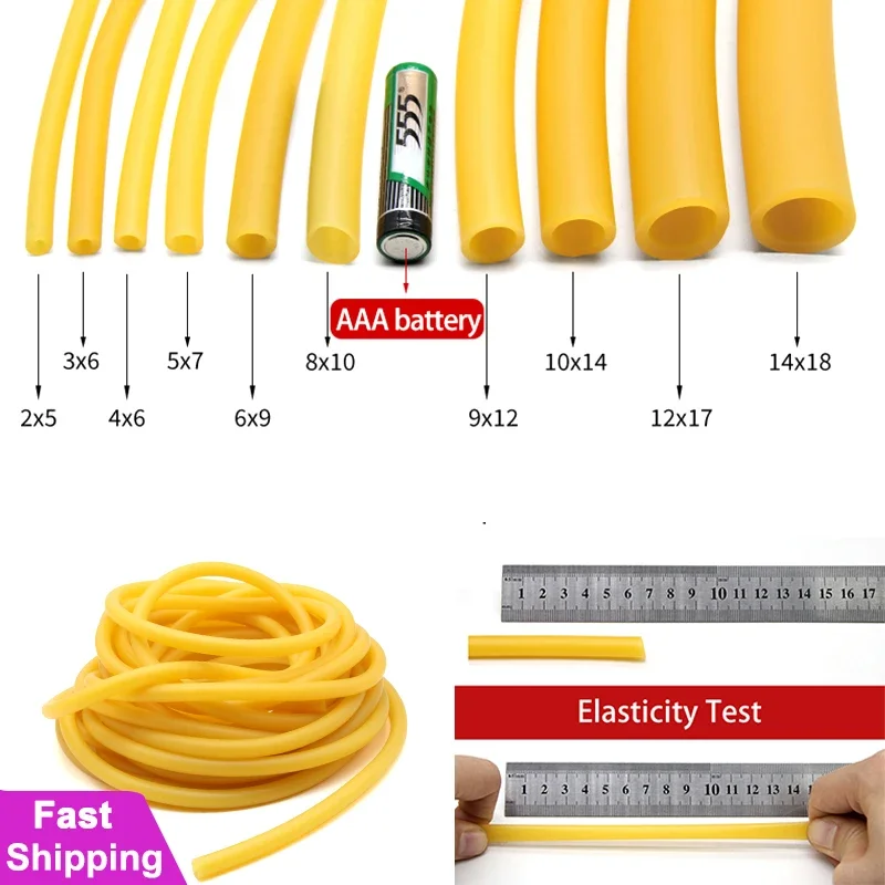 1~10m Nature Latex Rubber Hose - đánh giá và giá Speargun Rubber Band